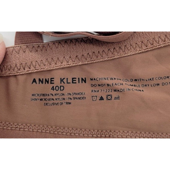 Anne Klein Brown Seamless Lightly Lined Full Coverage Wire Free Bra Size 40D - Picture 3 of 8